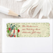  kerstterugzendadres Humingbird Swirl Etiket (Insitu)