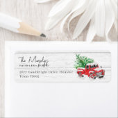  kerstterugzendadres Red Truck Etiket (Insitu)