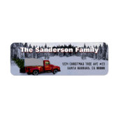 kerstterugzendadres Red Truck Etiket (Voorkant)