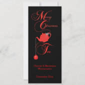 kerstthee Aangepast menu Rode kant Kaart (Achterkant)