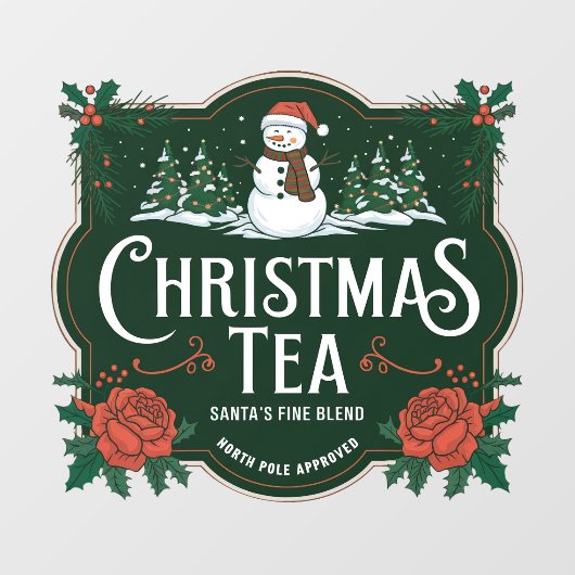 Kerstthee De fijne mix van de Kerstman Raamsticker (Vel)