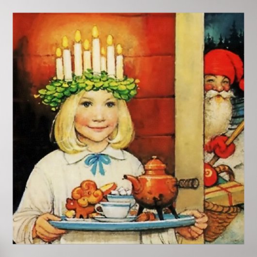 “Kerstthee” door Jenny Nystrom Poster (Voorkant)