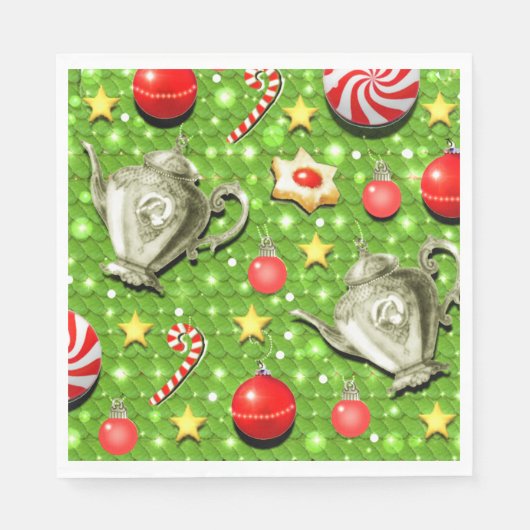 Kerstthee feest servetten (Voorkant)