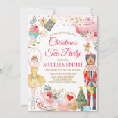 Kerstthee Feestelijke Kerstborrel Kaart (Voorkant)