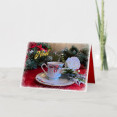 Kerstthee Folie gevouwen Kaart (Voorkant)