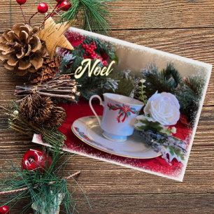 Kerstthee Folie Vouwkaart Wenskaart
