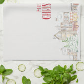 Kerstthee handdoek met gezellige winterhuizen (Gevouwen)