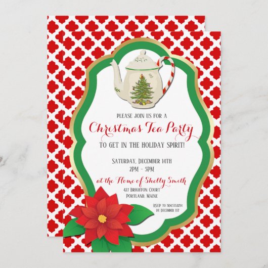 kerstthee kaart (Voorkant / Achterkant)