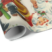 Kerstthee met Kerstman in vintage stijl Cadeaupapier (Rol Hoek)