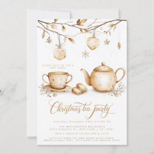 Kerstthee Minimaal Elegant Boho Kaart