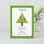 Kerstthee uitnodigingen (Staand voorkant)