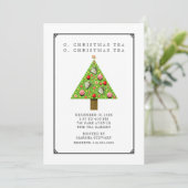 Kerstthee uitnodigingen (Staand voorkant)