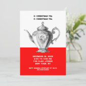 Kerstthee uitnodigingen (Staand voorkant)