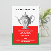 kerstthee-uitnodigingen kaart (Staand voorkant)