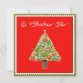 kerstthee-uitnodigingen kaart (Voorkant)