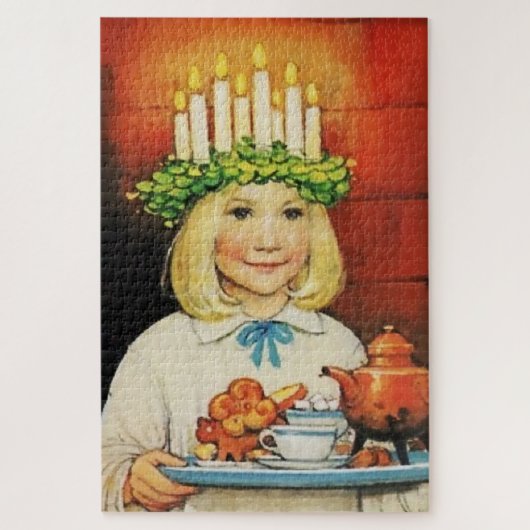"kerstthee" van Jenny Nystrom Legpuzzel (Verticaal)