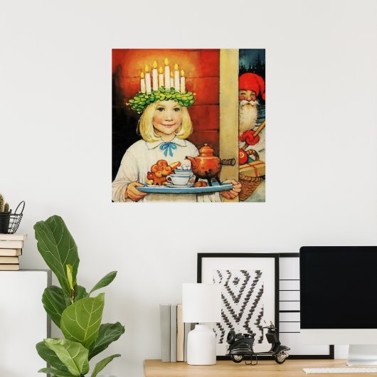 "kerstthee" van Jenny Nystrom Poster (Thuiskantoor)