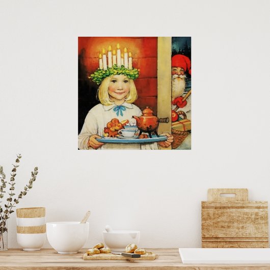 "kerstthee" van Jenny Nystrom Poster (Keuken)