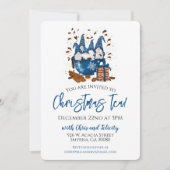 Kersttheeblauw Gnome Kaart (Voorkant)