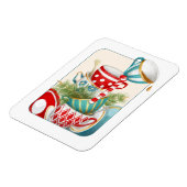 Kersttheeën Rode Groene Teacups Magneet (Linkerzijde)