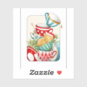 kersttheefeest en slaapmuis in de theepot sticker (Vel)