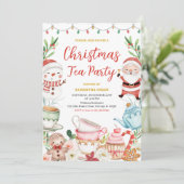 kersttheefeest kaart (Staand voorkant)