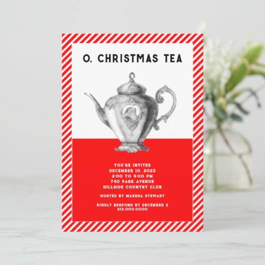 kersttheefeest kaart (Staand voorkant)