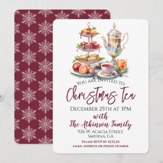 kersttheefeest kaart (Voorkant / Achterkant)