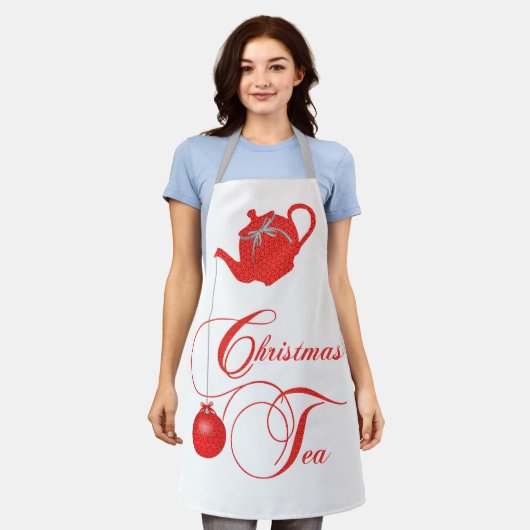 kersttheefeest schort (Gedragen)