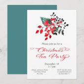 Kersttheefeestdag winterbessen Floral Kaart (Voorkant / Achterkant)