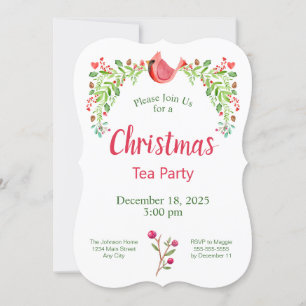 kersttheepartijenkardinale Waterverf Kaart