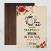 kersttheepartijuitnodiging feestdagenkaart (Voorkant / Achterkant)