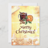 Kersttheerthee Sinaasappel Holly Berry Cinnamon Gr Feestdagenkaart (Voorkant)