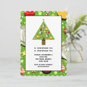 kersttheeuitnodiging kaart (Staand voorkant)