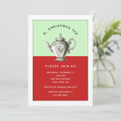 kersttheeuitnodiging kaart (Staand voorkant)