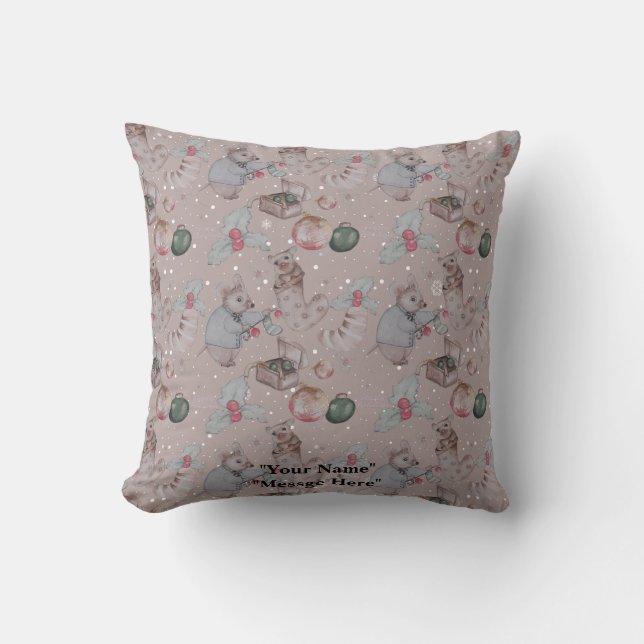 Kerstthema baby fleece deken kussen (Voorkant)