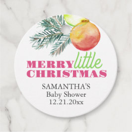 Kerstthema Baby shower Roze & Groene Gift Labels