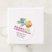 Kerstthema Baby shower Roze & Groene Gift Labels (In situ)