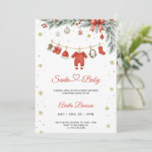 Kerstthema baby shower uitnodiging (Staand voorkant)