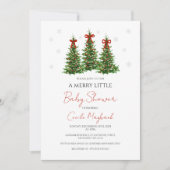 Kerstthema babyshower uitnodiging (Voorkant)