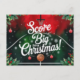 Kerstthema basketbal feestdagenkaart
