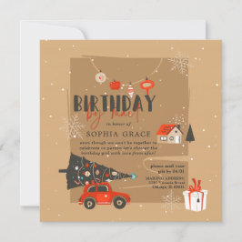 Kerstthema Birthday via e-mail uitnodiging