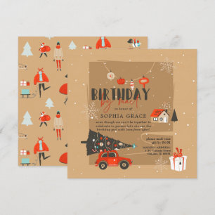 Kerstthema Birthday via e-mail uitnodiging