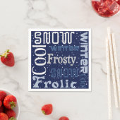 Kerstthema blauw servet (Insitu)