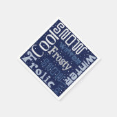 Kerstthema blauw servet (Hoek)