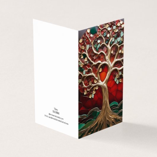 Kerstthema Boom Vitrail Mozaïek gebroken glas Kaart (Buitenkant)