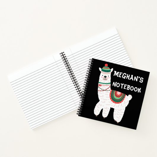 Kerstthema Cute Llama Notitieboek (Binnen)