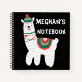 Kerstthema Cute Llama Notitieboek (Voorkant)