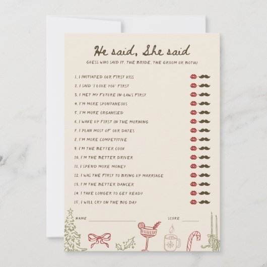 Kerstthema downloadbaar Hij zei dat ze Kaart zei (Voorkant)