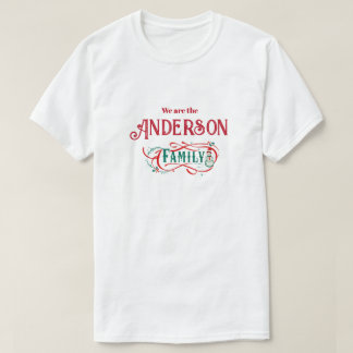 Kerstthema familie groep gepersonaliseerd t-shirt